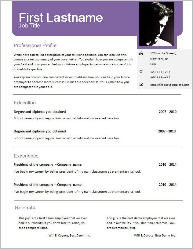 Resume Templates Word Doc Download Resume Templates Word Doc Download
