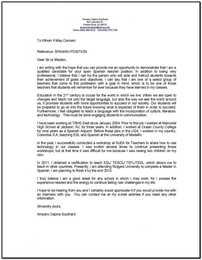 Sample Cover Letter For Language Teaching Position Sample Cover Letter For Language Teaching Position