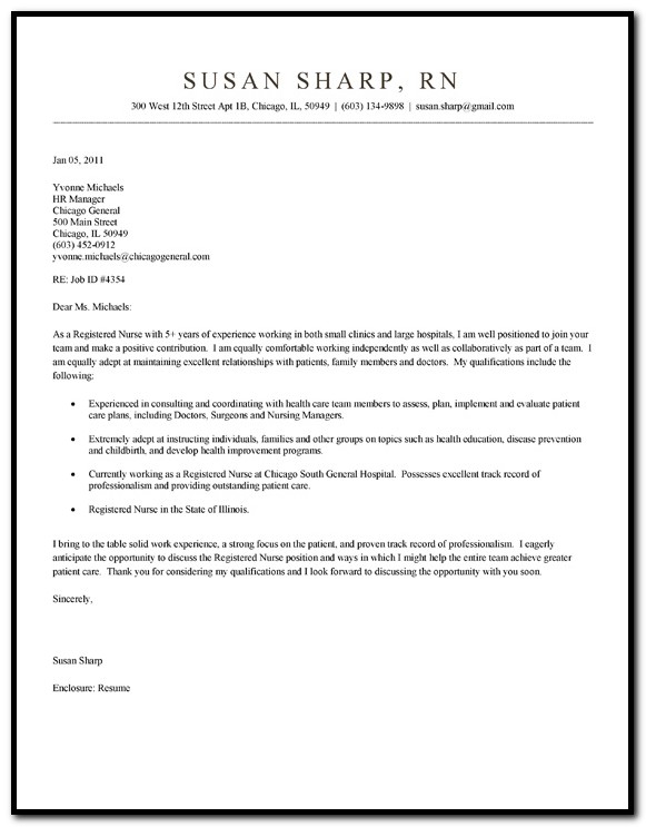 Sample Cover Letter For Nursing Job Resume Sample Cover Letter For Nursing Job Resume