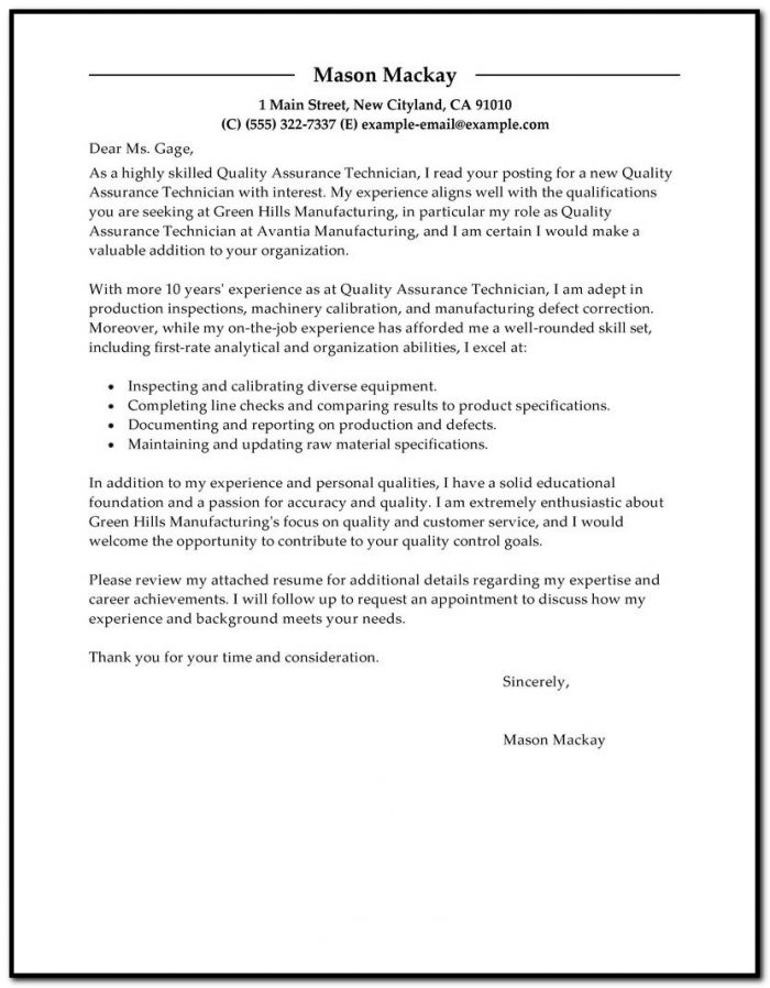 Sample Cover Letter For Qa Resume Sample Cover Letter For Qa Resume