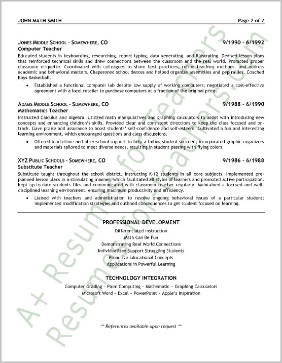 Sample Cover Letter Resume Math Teacher Sample Cover Letter Resume Math Teacher