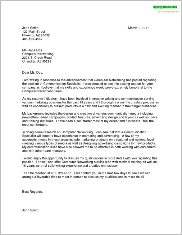 Sample Cover Letters For Resumes Examples Sample Cover Letters For Resumes Examples