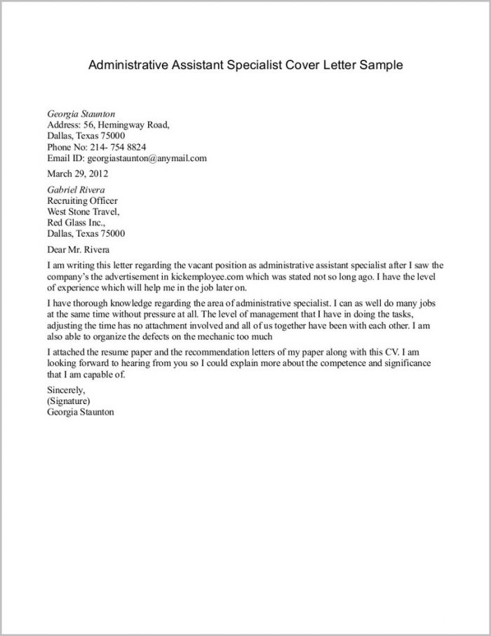 Sample Resume And Cover Letter For Administrative Assistant Sample Resume And Cover Letter For Administrative Assistant