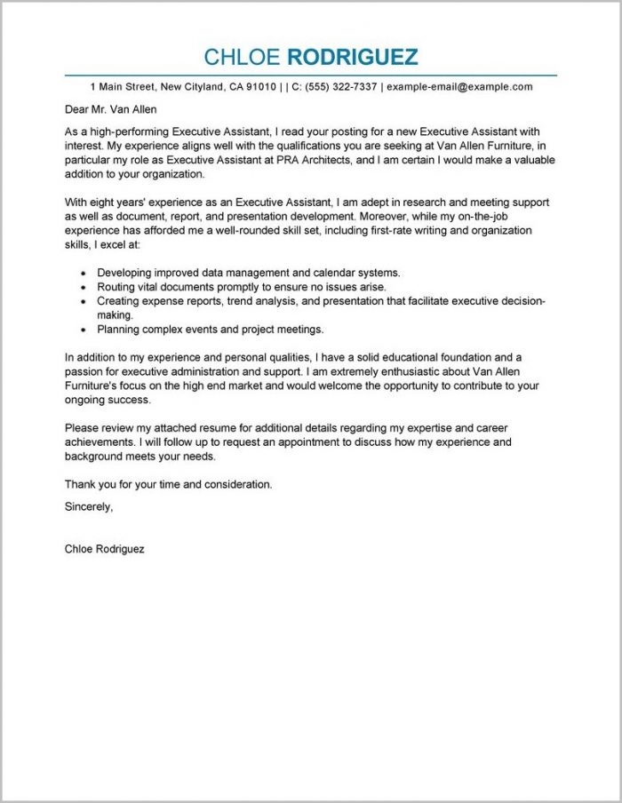 Sample Resume Cover Letter Executive Sample Resume Cover Letter Executive