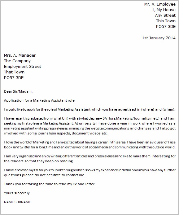 Sample Resume Cover Letter Marketing Assistant Sample Resume Cover Letter Marketing Assistant