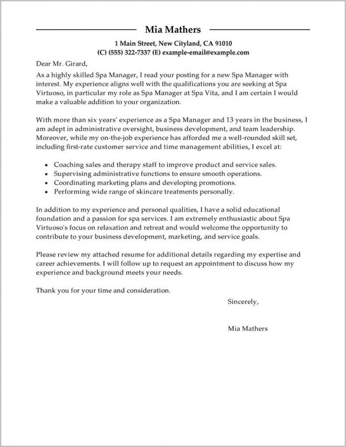 Sample Resume Cover Letter Marketing Manager Sample Resume Cover Letter Marketing Manager