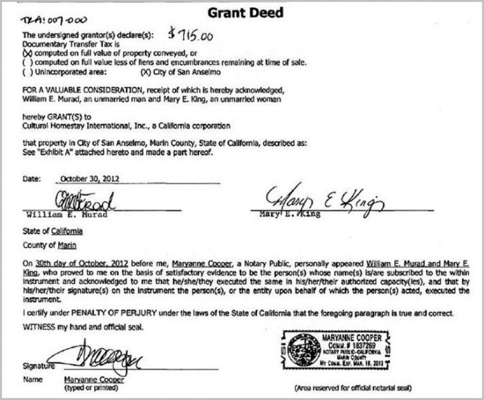 Samples Of Grant Deed Form California Samples Of Grant Deed Form California