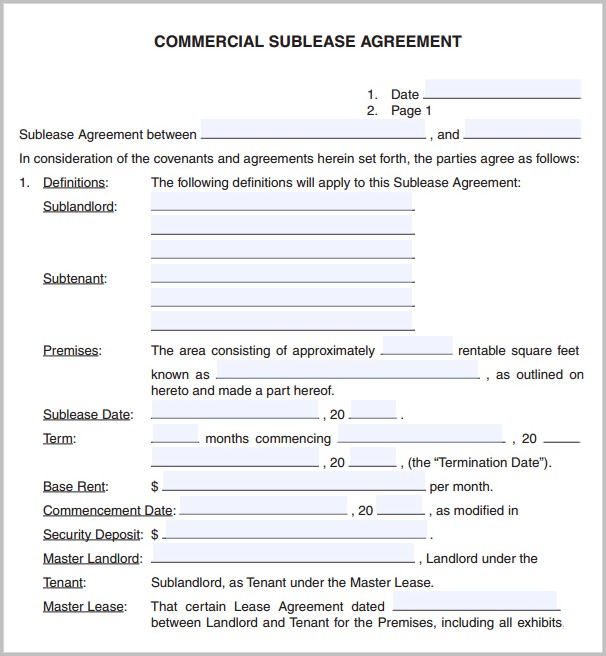 Simple Commercial Lease Agreement Template Word Simple Commercial Lease Agreement Template Word