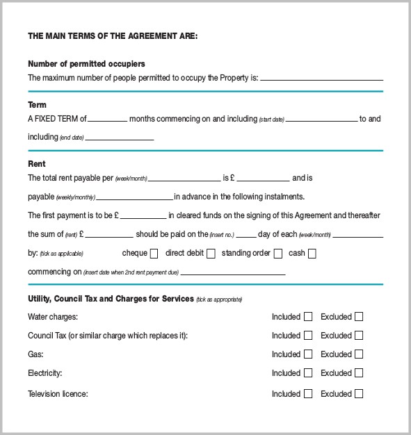 Tenancy Agreement Template Word Document Tenancy Agreement Template Word Document