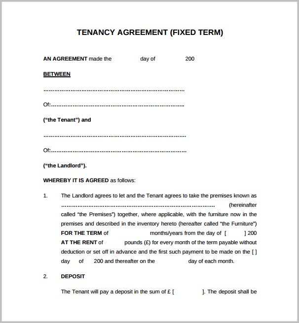 Tenancy Agreement Template Word Uk Tenancy Agreement Template Word Uk