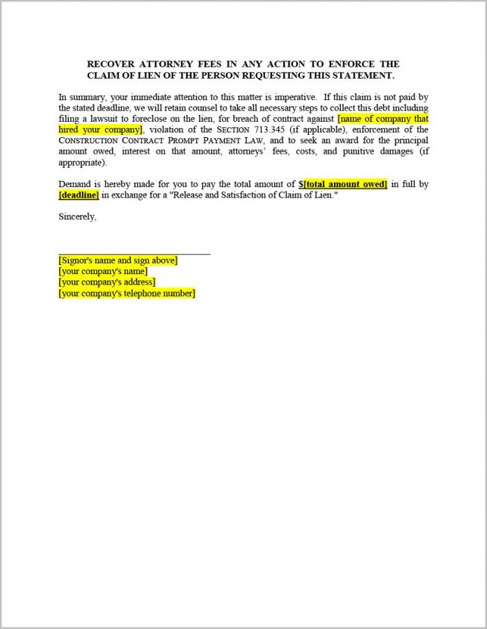 Texas Mechanics Lien Attorneys Fees Texas Mechanics Lien Attorneys Fees