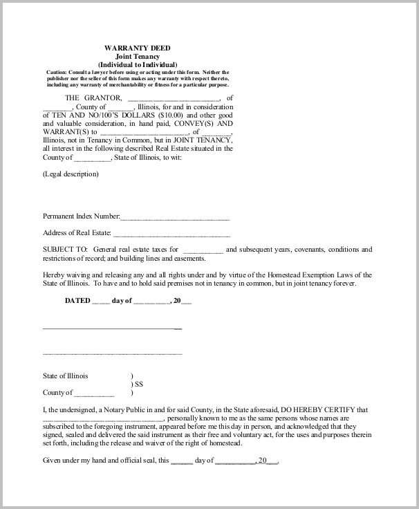 Warranty Deed Form Example Warranty Deed Form Example