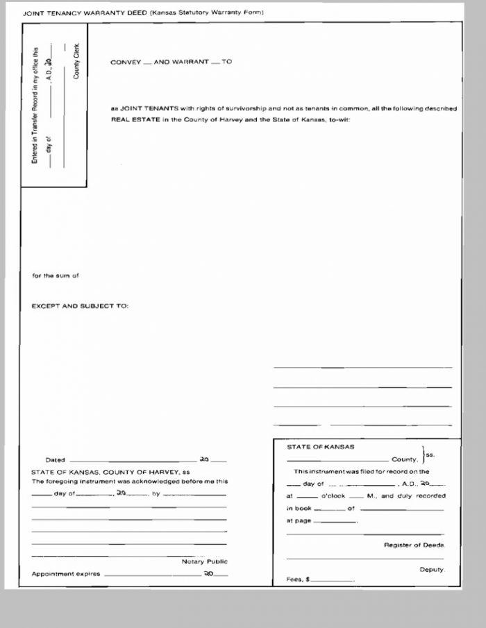 Warranty Deed Form Kansas Warranty Deed Form Kansas