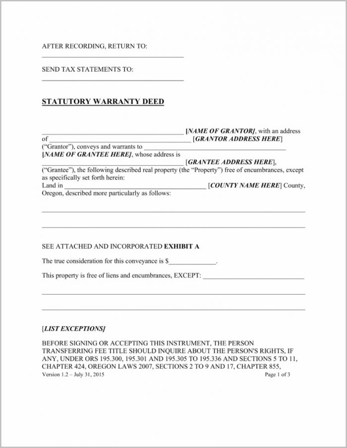 Warranty Deed Transfer Form Warranty Deed Transfer Form