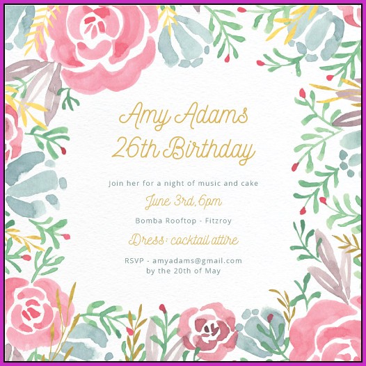 26th Birthday Invitation Templates 26th Birthday Invitation Templates