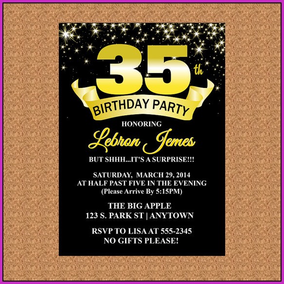 35th Birthday Invitation Templates 35th Birthday Invitation Templates