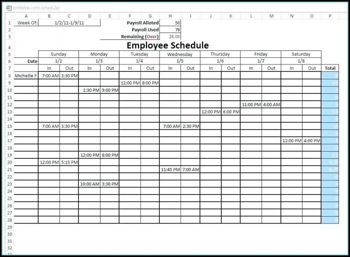 6 Week Rotating Schedule Template 6 Week Rotating Schedule Template