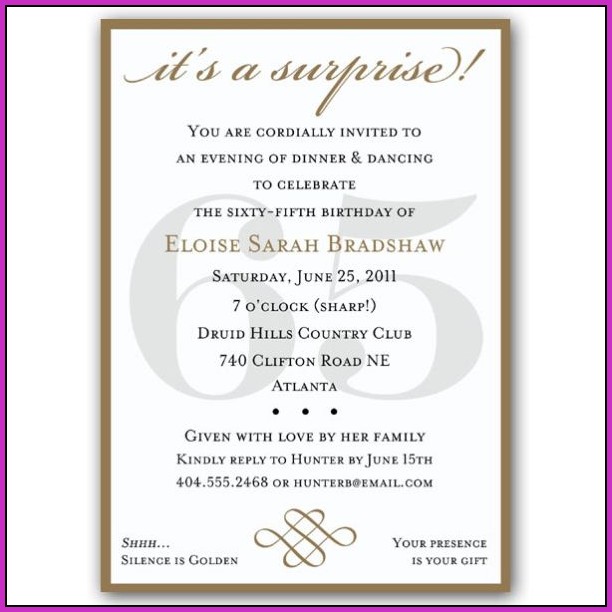 65 Birthday Invitation Templates 65 Birthday Invitation Templates