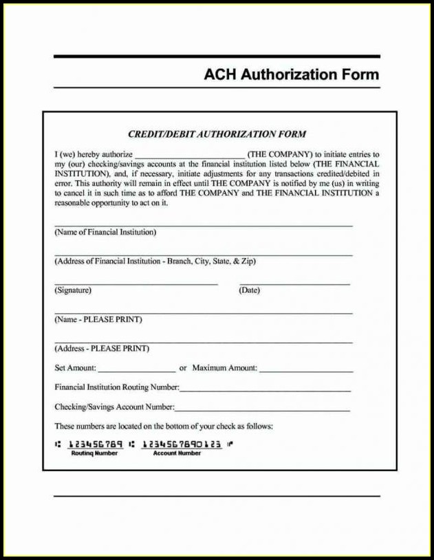 Ach Direct Deposit Form Template Ach Direct Deposit Form Template