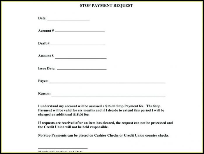 Ach Stop Payment Form Template Ach Stop Payment Form Template