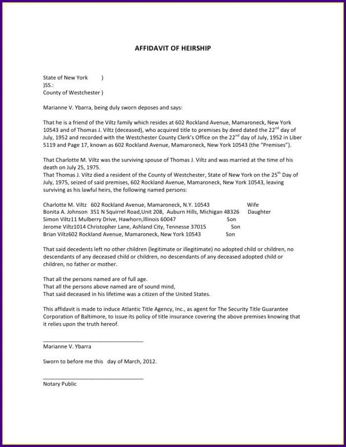 Affidavit Of Loss Template Word Affidavit Of Loss Template Word