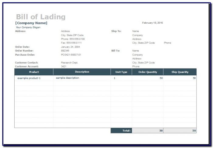 Amazon Bill Of Lading Template Amazon Bill Of Lading Template