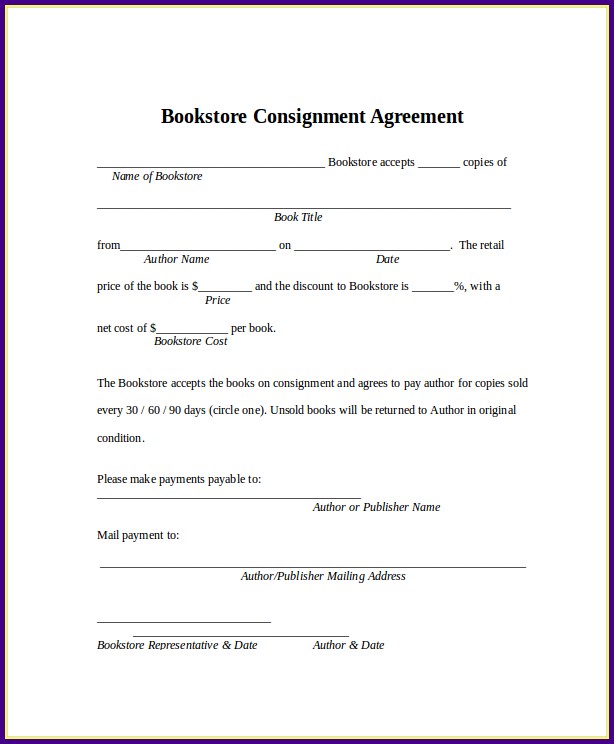 Basic Consignment Agreement Template Basic Consignment Agreement Template
