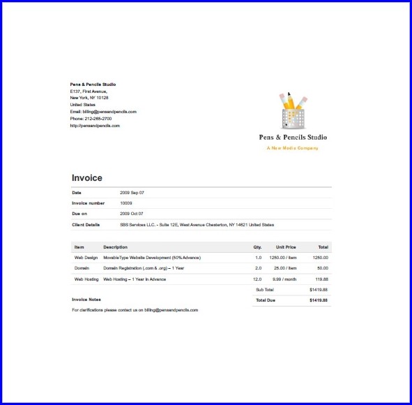 Basic Freelance Invoice Template Basic Freelance Invoice Template