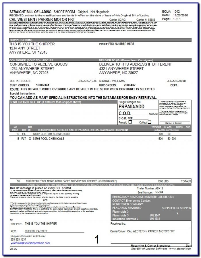 Bill Of Lading Form How To Fill Out Bill Of Lading Form How To Fill Out