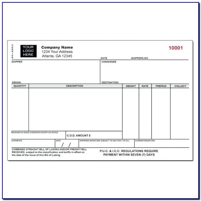 Bill Of Lading Form In Quickbooks Bill Of Lading Form In Quickbooks
