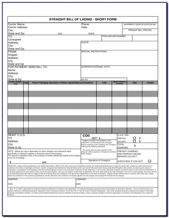 Bill Of Lading Form Pitt Ohio Bill Of Lading Form Pitt Ohio