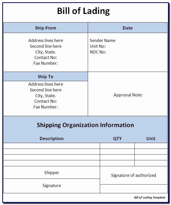 Bill Of Lading Format In Word Bill Of Lading Format In Word