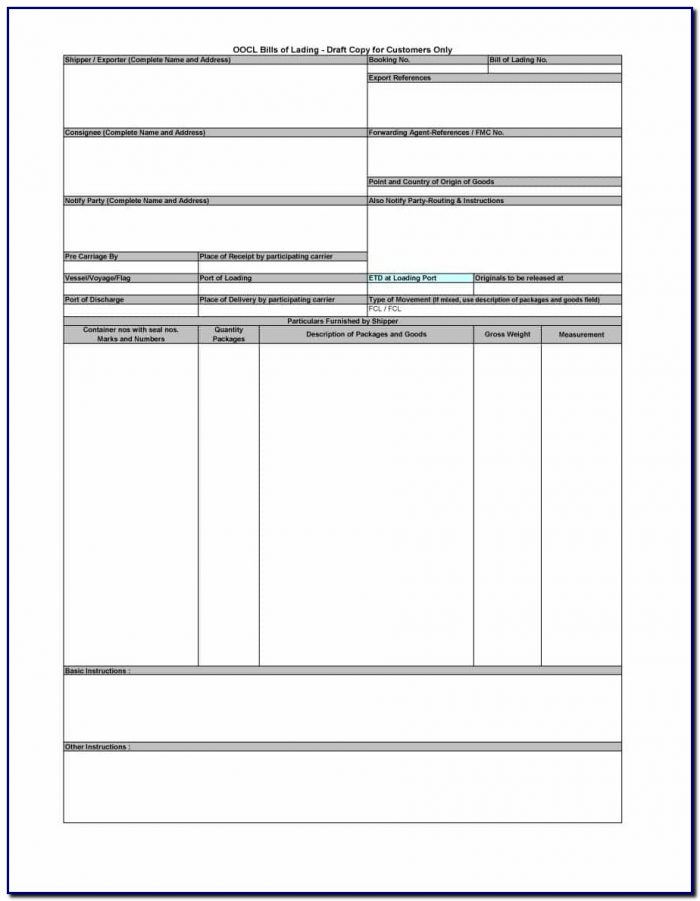 Bill Of Lading Forms Online Bill Of Lading Forms Online