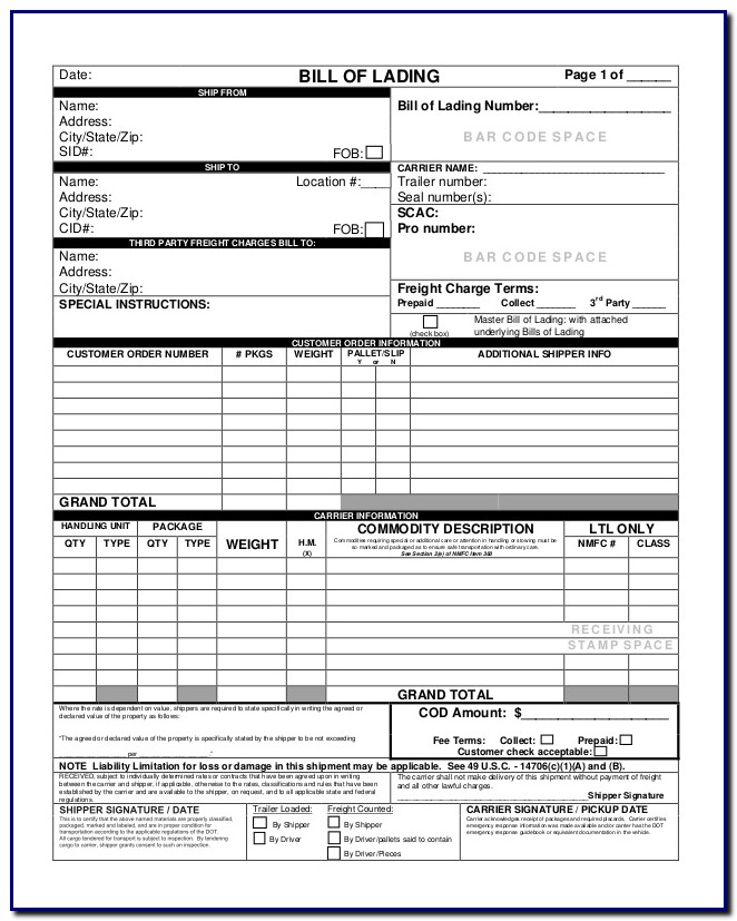 Bill Of Lading Short Form Pdf Bill Of Lading Short Form Pdf