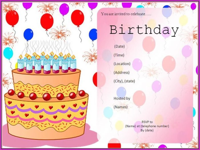Birthday Invitation Cards Templates Word Birthday Invitation Cards Templates Word