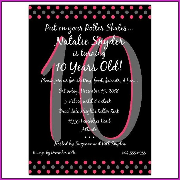 Birthday Invitation Templates For 10 Year Old Birthday Invitation Templates For 10 Year Old
