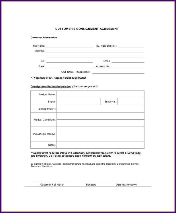 Book Consignment Agreement Template Book Consignment Agreement Template