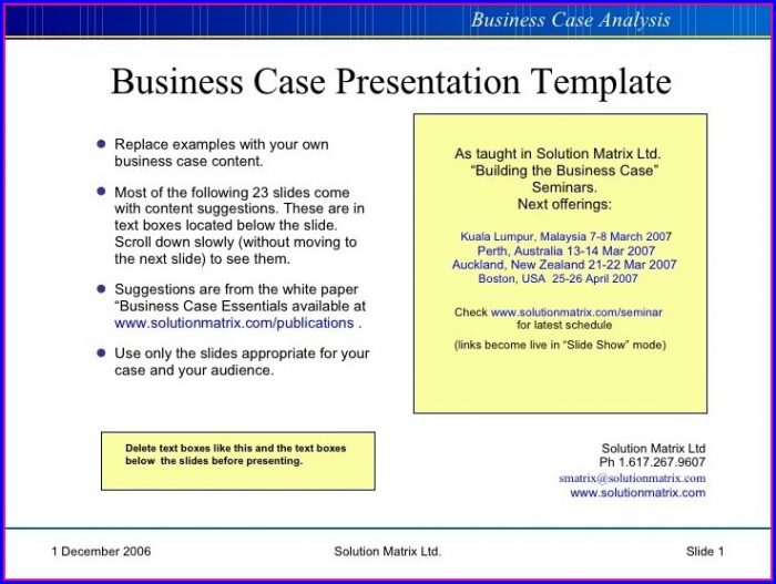 Business Case Example Ppt Business Case Example Ppt