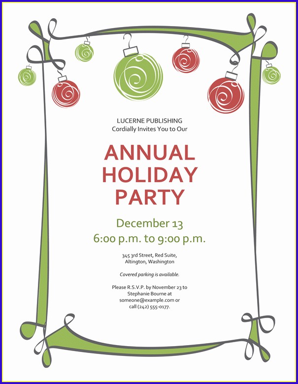 Christmas Invitation Templates Word Christmas Invitation Templates Word