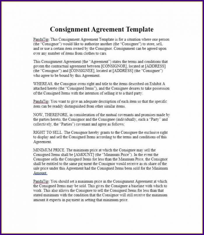 Consignment Agreement Template Australia Consignment Agreement Template Australia