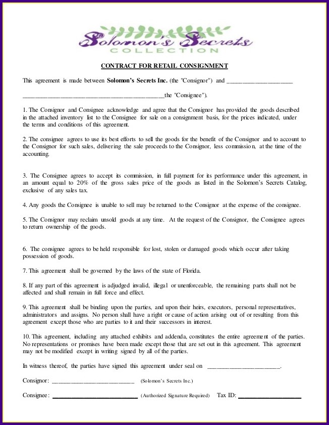 Consignment Agreement Template Canada Consignment Agreement Template Canada