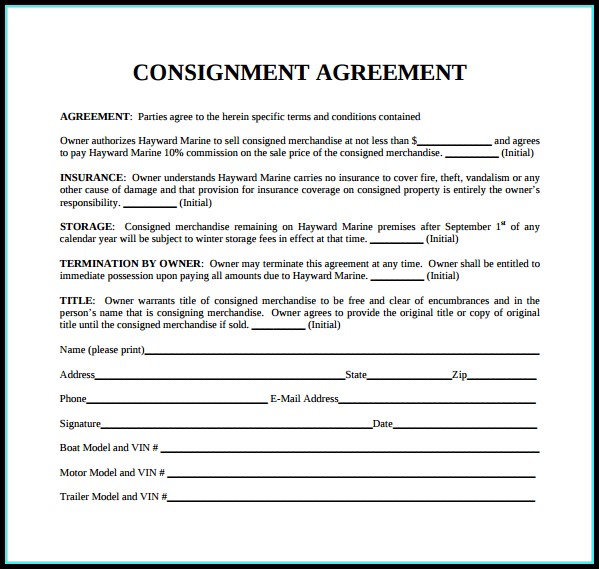 Consignment Contract Samples Consignment Contract Samples