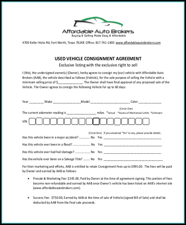 Consignment Stock Contract Template Consignment Stock Contract Template