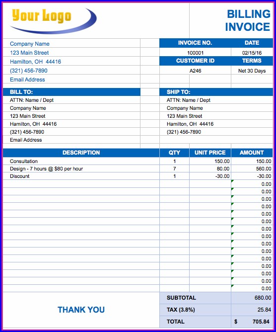 Contractor Invoice Template Excel Contractor Invoice Template Excel