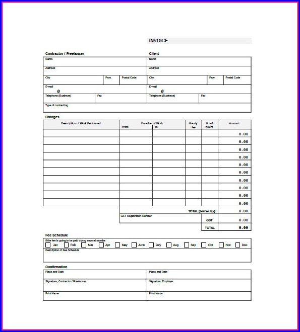 Contractor Invoice Template Contractor Invoice Template