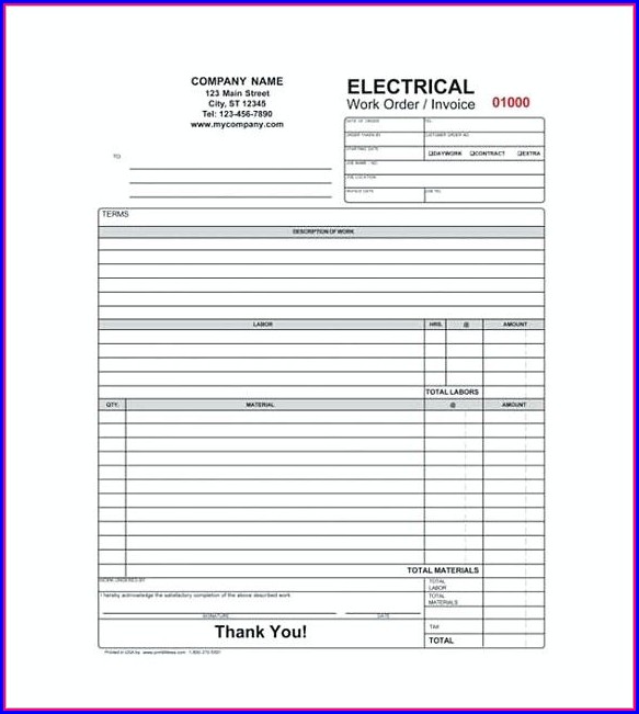 Electrical Contractor Invoice Template Electrical Contractor Invoice Template