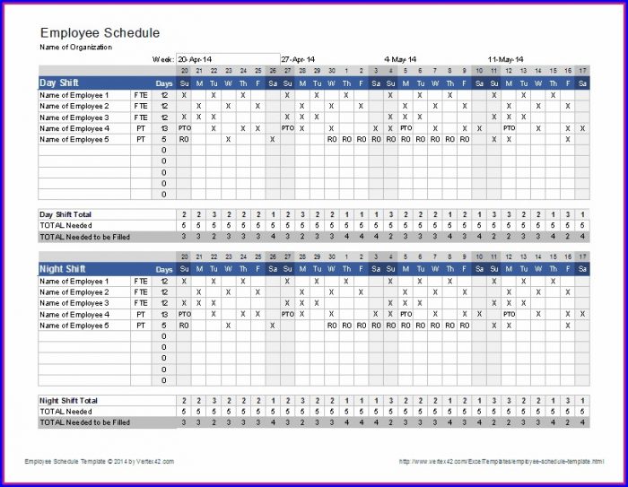 Employee Schedule Template Excel Employee Schedule Template Excel