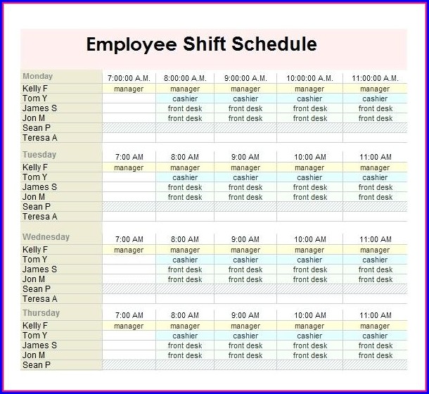 Employee Schedule Template Excel Free Employee Schedule Template Excel Free