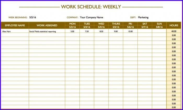 Employees Schedule Template Excel Employees Schedule Template Excel
