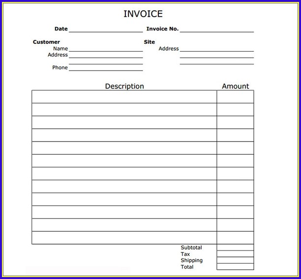 Free Blank Invoice Templates For Word Free Blank Invoice Templates For Word